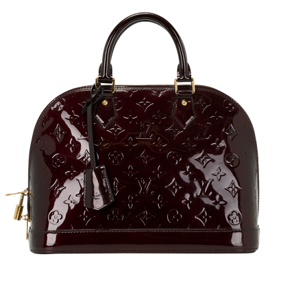 Alma PM, &pound;650, Handbags, Burgundy, Patent Leather, Front view